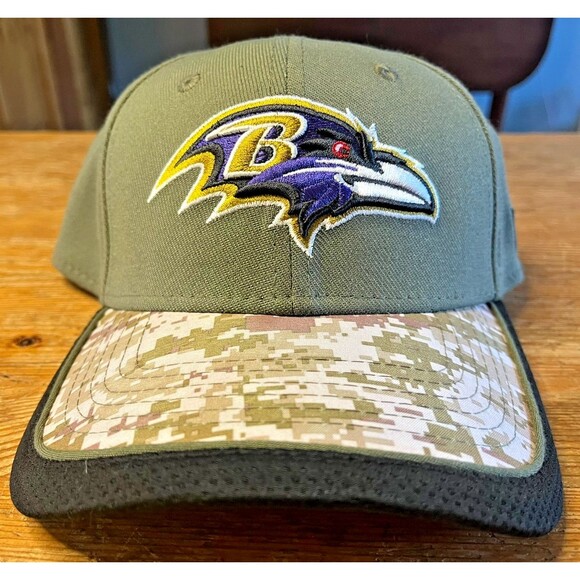 Baltimore Ravens Hat New Era 39Thirty Camo Military Army Salute To Service - Picture 1 of 8
